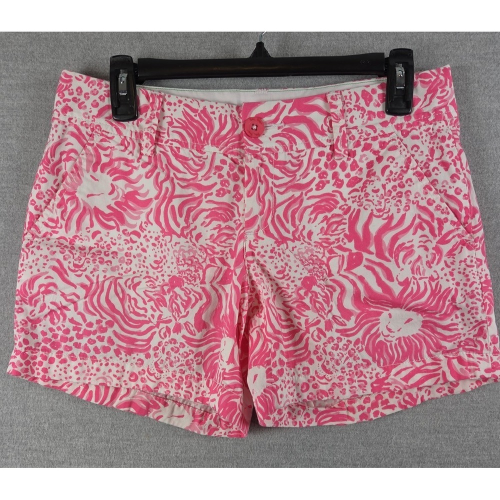 Lilly Pulitzer Callahan Short Womens 4 Pink Lion Tropical Safari Beach Coastal